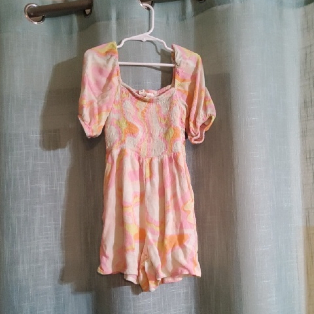 Roxy Girls Puff Sleeve Romper Size 6